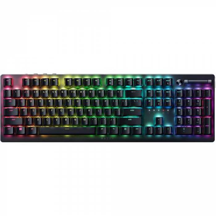 Tastatura Razer DeathStalker V2 Pro, RGB LED, US Layout, USB Wireless/Bluetooth/USB, Black