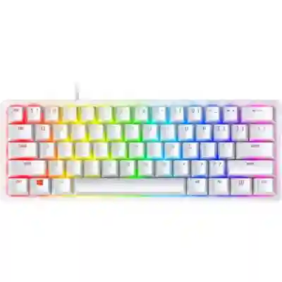 Tastatura Razer Huntsman Mini Mercury Edition Clicky Optical Switch ​Mecanica, RGB LED, USB, White