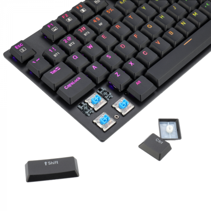 Tastatura Redragon Apas Pro, RGB LED, Wireless, Black