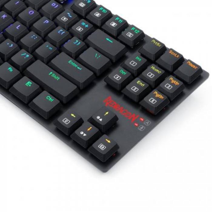 Tastatura Redragon APS TKL K607RGB-BK, RGB LED, USB, Black