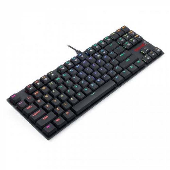 Tastatura Redragon APS TKL K607RGB-BK, RGB LED, USB, Black