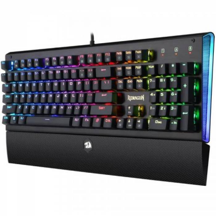 Tastatura Redragon Aryaman, RGB LED, USB, Black