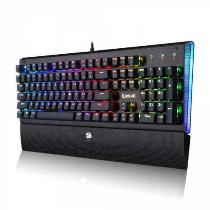 Tastatura Redragon Aryaman, RGB LED, USB, Black