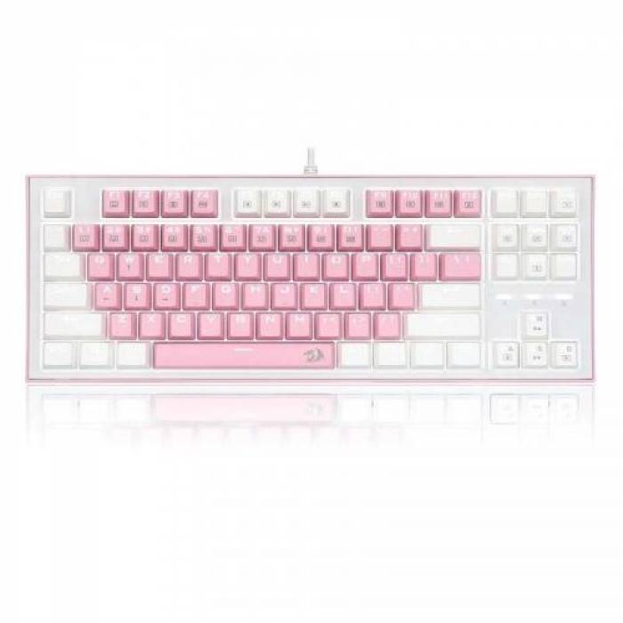 Tastatura Redragon Bes, RGB LED, USB, White-Pink