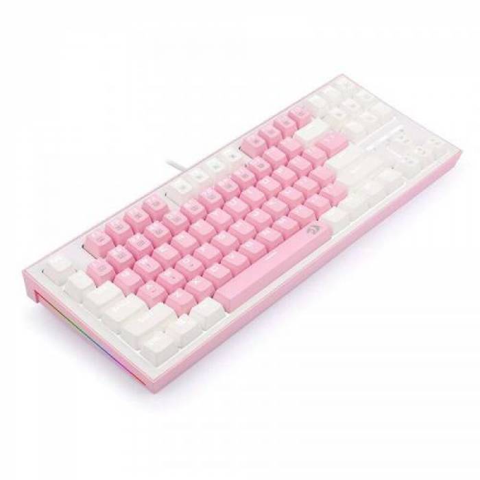 Tastatura Redragon Bes, RGB LED, USB, White-Pink