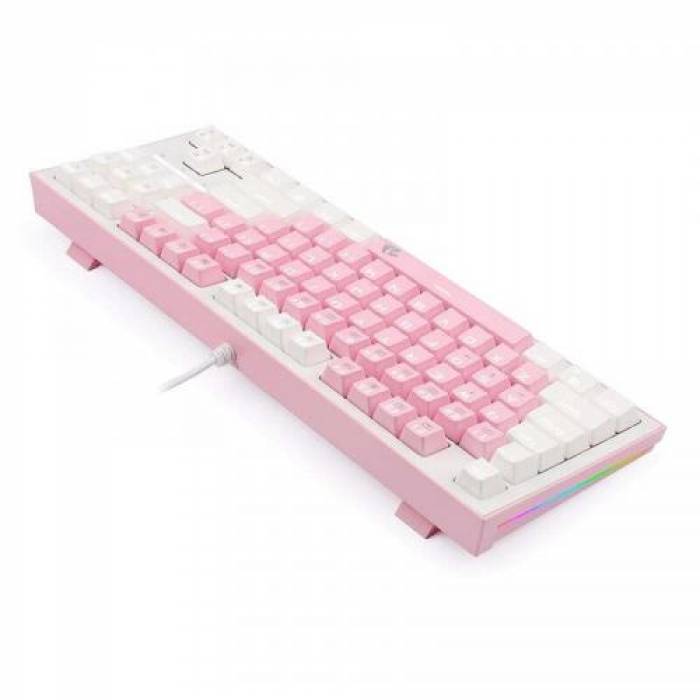 Tastatura Redragon Bes, RGB LED, USB, White-Pink