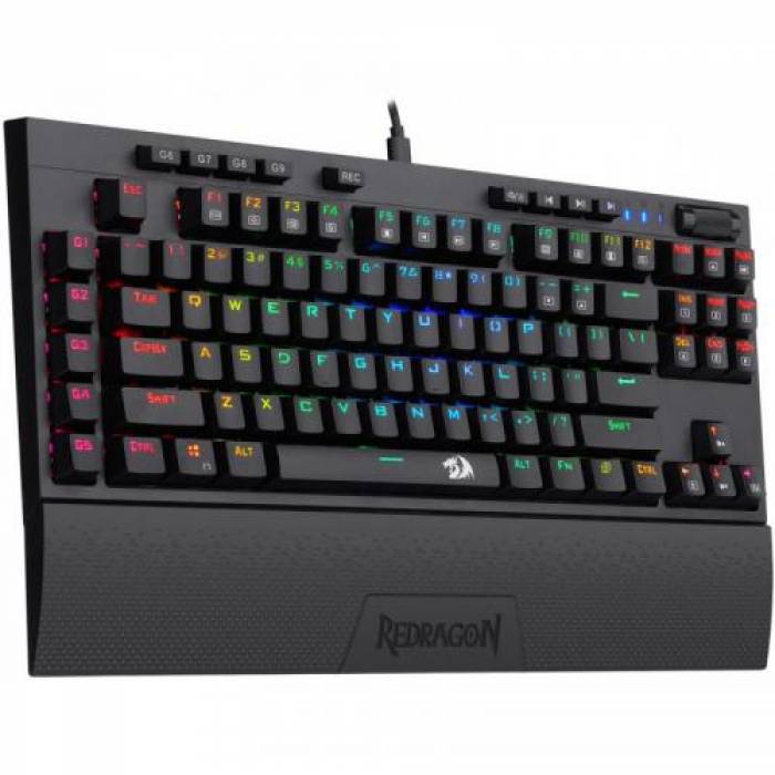 Tastatura Redragon Broadsword, RGB LED, USB, Black