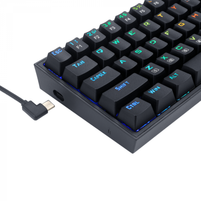 Tastatura Redragon Castor, RGB LED, USB, Black