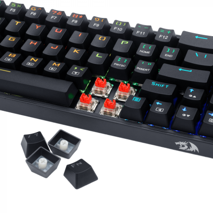 Tastatura Redragon Castor, RGB LED, USB, Black