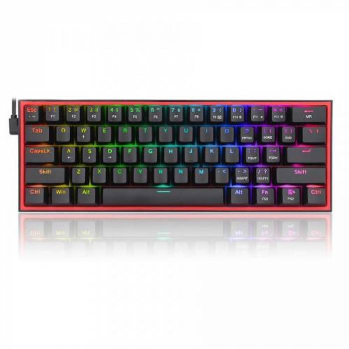 Tastatura Redragon Fizz, RGB LED, USB, Black