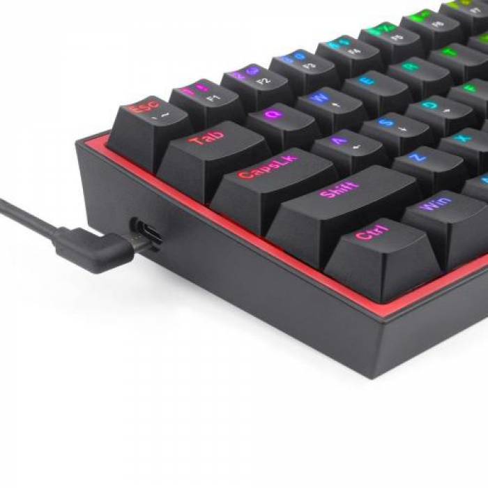 Tastatura Redragon Fizz, RGB LED, USB, Black