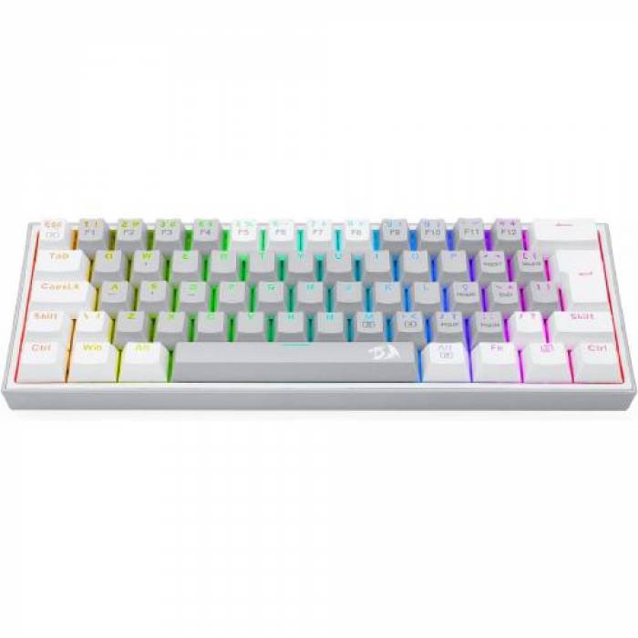 Tastatura Redragon Fizz, RGB LED, USB, Grey-White