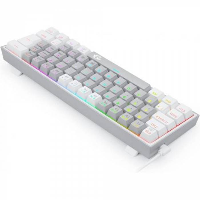 Tastatura Redragon Fizz, RGB LED, USB, Grey-White