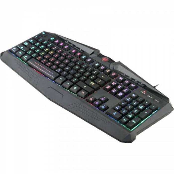 Tastatura Redragon Harpe RGB LED, USB, Black