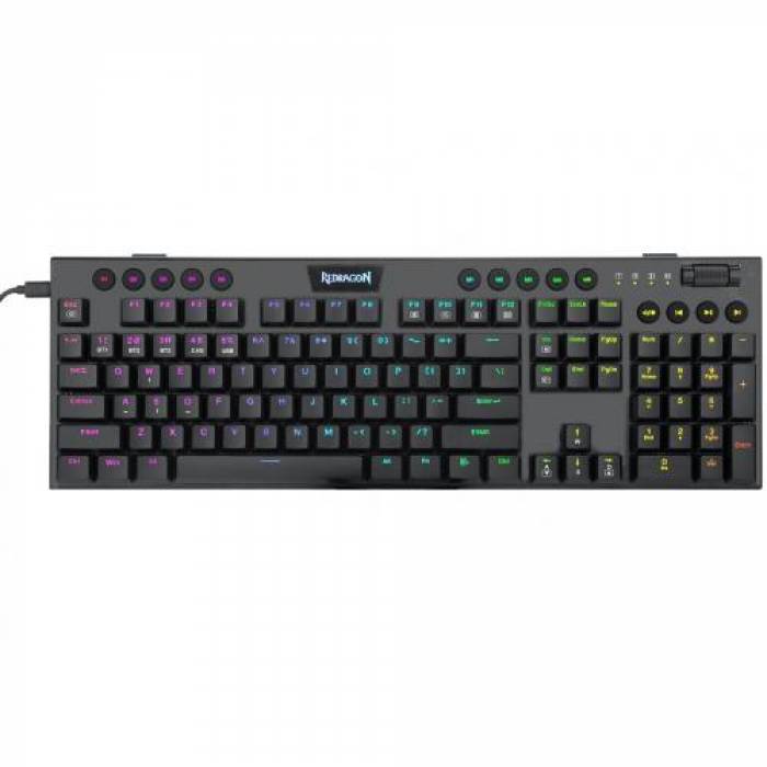 Tastatura Redragon Horus, RGB LED, Wireless/USB, Black