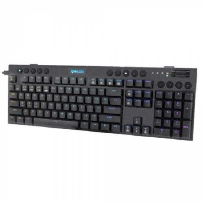 Tastatura Redragon Horus, RGB LED, Wireless/USB, Black