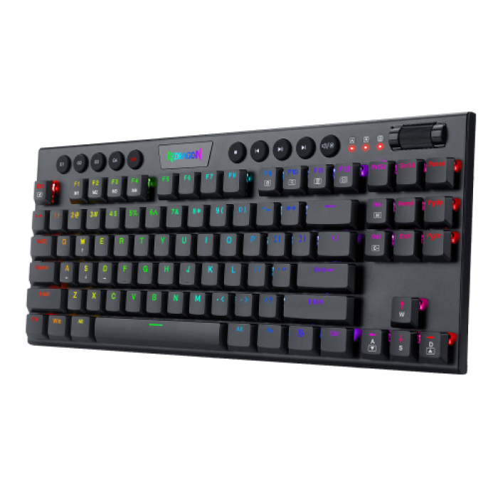 Tastatura Redragon Horus TKL, RGB LED, USB, Black