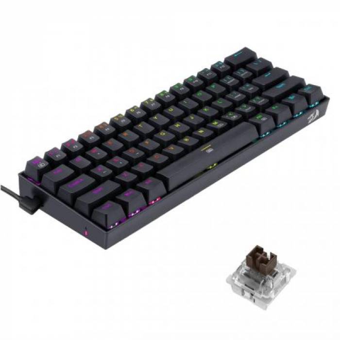 Tastatura Redragon K630RGB-1-BK, RGB LED, USB, Black