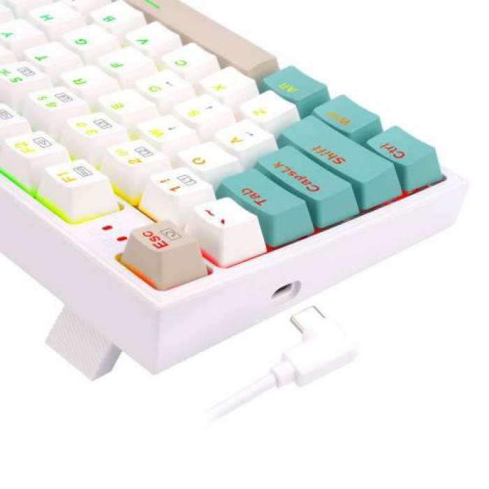 Tastatura Redragon Kitava, RGB LED, USB, White-Green