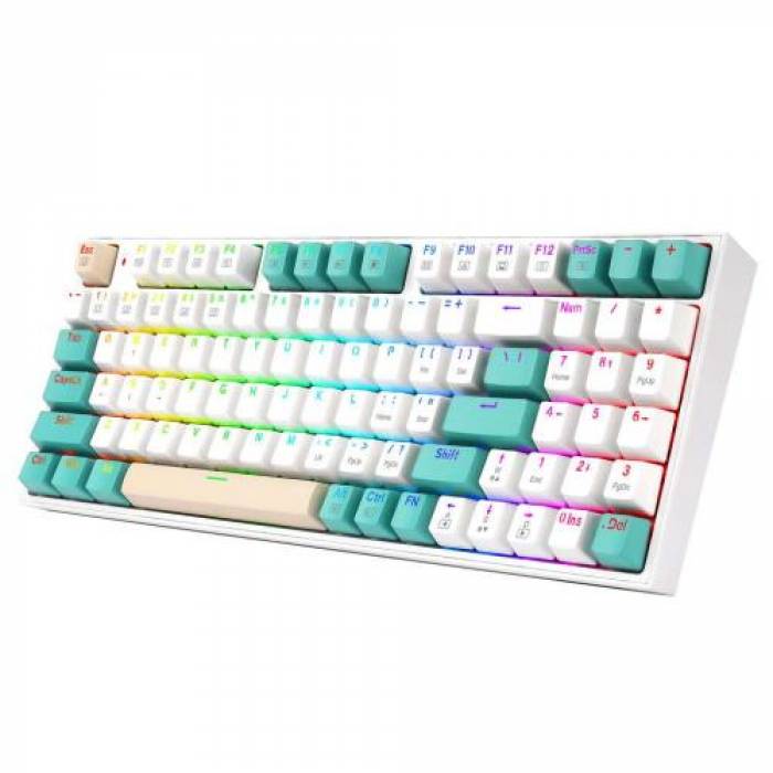 Tastatura Redragon Kitava, RGB LED, USB, White-Green