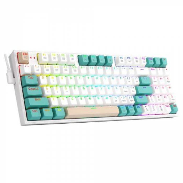 Tastatura Redragon Kitava, RGB LED, USB, White-Green