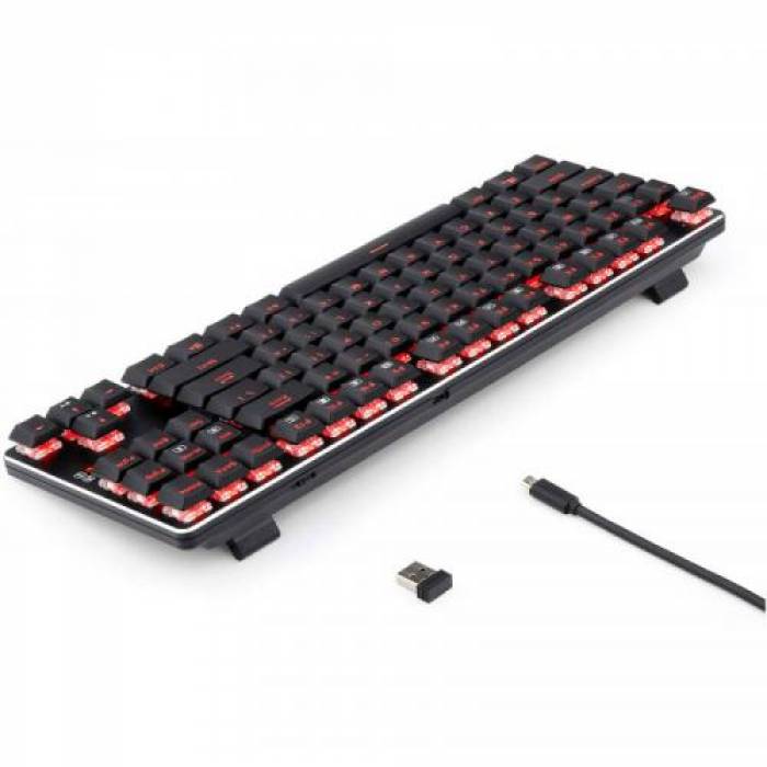 Tastatura Redragon Mahoraga, RED LED, USB Wireless, Black