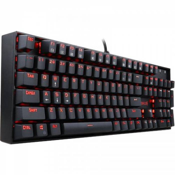 Tastatura Redragon Mitra Red LED, USB, Black