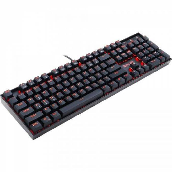 Tastatura Redragon Mitra Red LED, USB, Black