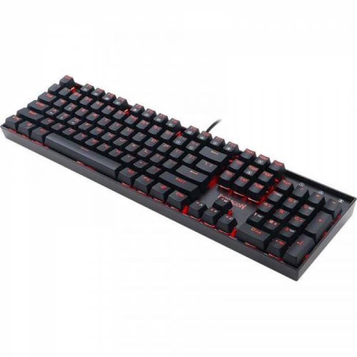 Tastatura Redragon Mitra Red LED, USB, Black