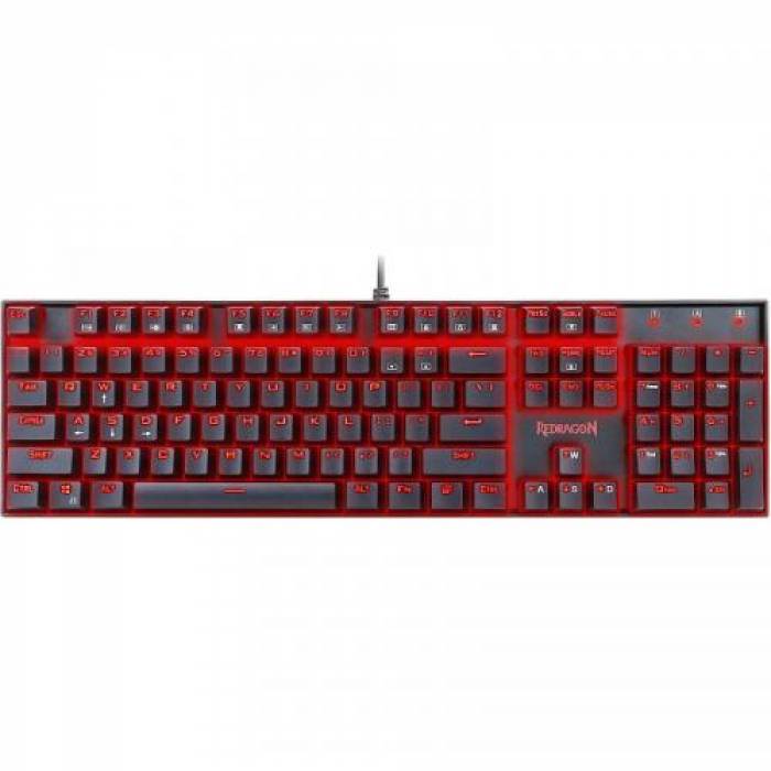 Tastatura Redragon Mitra Red LED, USB, Black