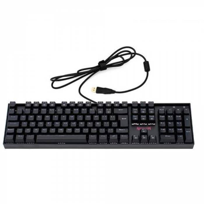 Tastatura Redragon Mitra, Red LED, USB, Black