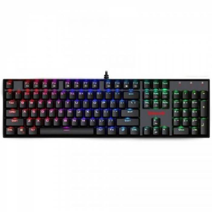 Tastatura Redragon Mitra RGB LED, USB, Black