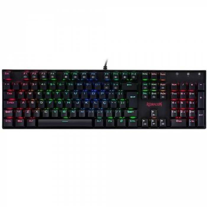 Tastatura Redragon Mitra, RGB LED, USB, Black
