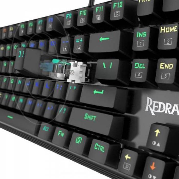 Tastatura Redragon Pratyusa RGB LED, USB, Gunmetal