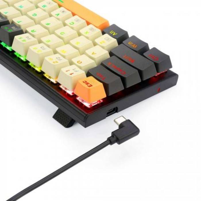 Tastatura Redragon Ryze, RGB LED, USB, White-Grey