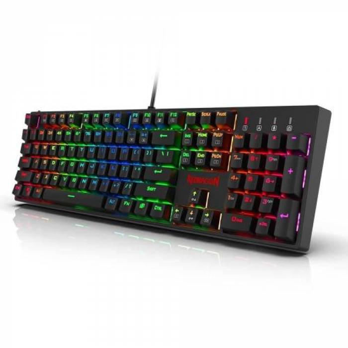 Tastatura Redragon Surara, RGB LED, USB, Black