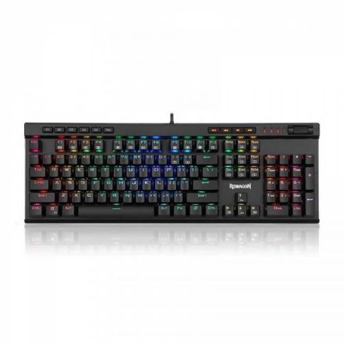 Tastatura Redragon Surya Mecanica, RGB LED, USB, Black