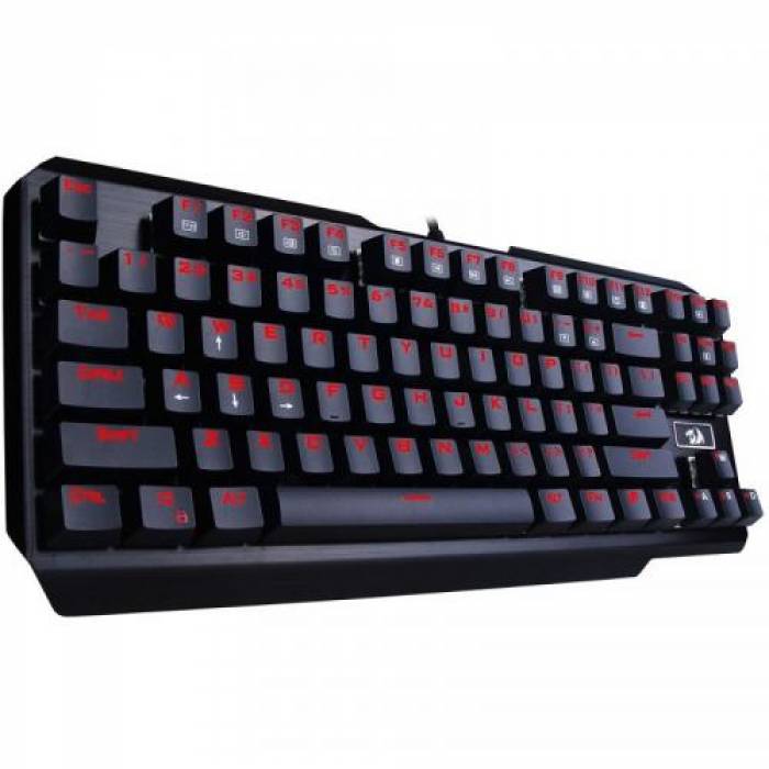 Tastatura Redragon Usas, Red LED, USB, Black