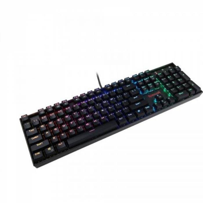 Tastatura Redragon Vara, RGB LED, USB, Black