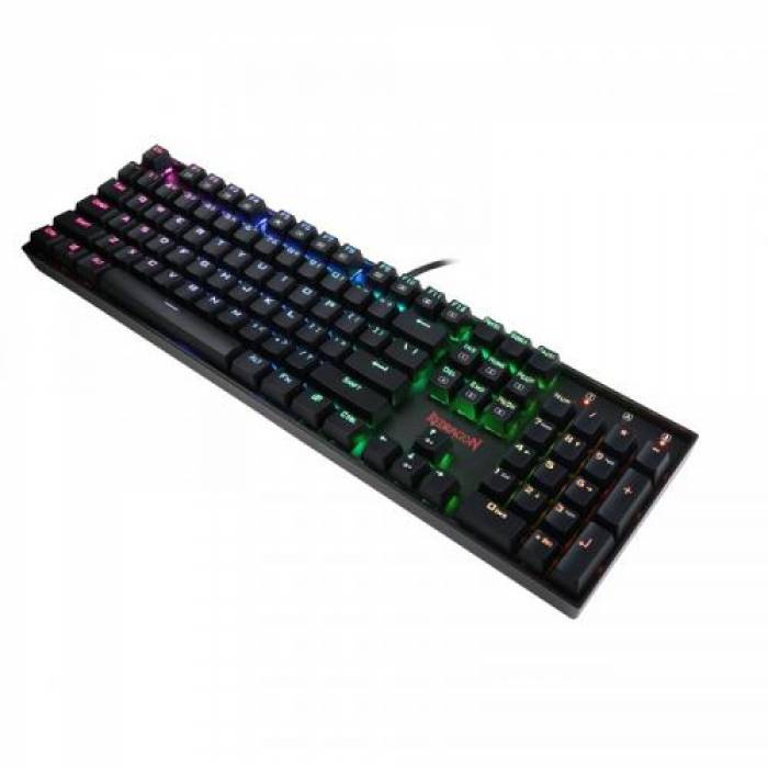 Tastatura Redragon Vara, RGB LED, USB, Black