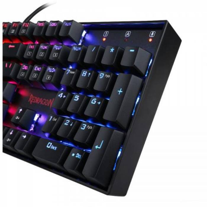 Tastatura Redragon Vara, RGB LED, USB, Black