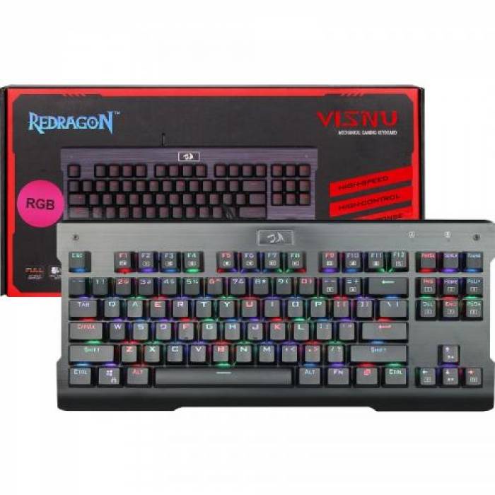 Tastatura Redragon Visnu, RGB LED, USB, Black