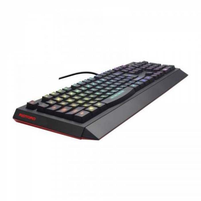 Tastatura Riotoro Ghostwriter Classic, RGB LED, USB, Black