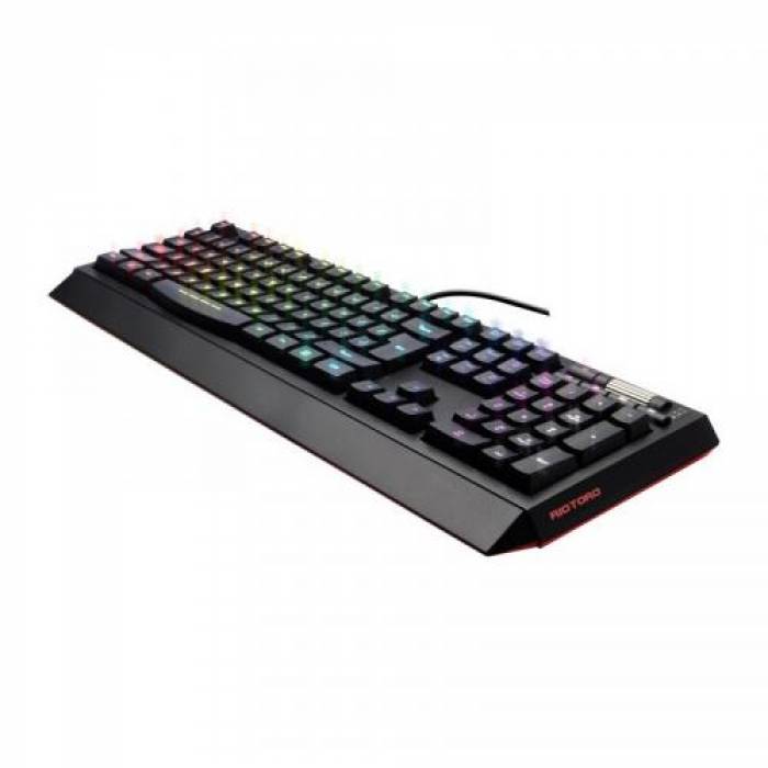 Tastatura Riotoro Ghostwriter Classic, RGB LED, USB, Black