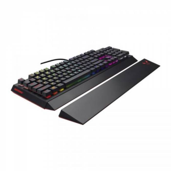 Tastatura Riotoro Ghostwriter, RGB LED, USB, Black