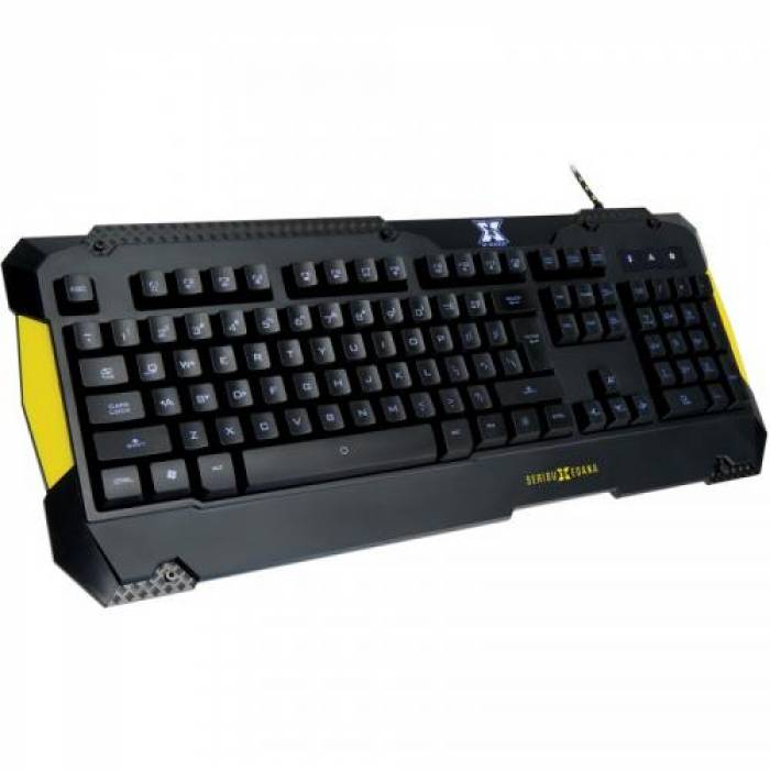Tastatura Serioux Edana, RGB LED, USB, Black-Yellow