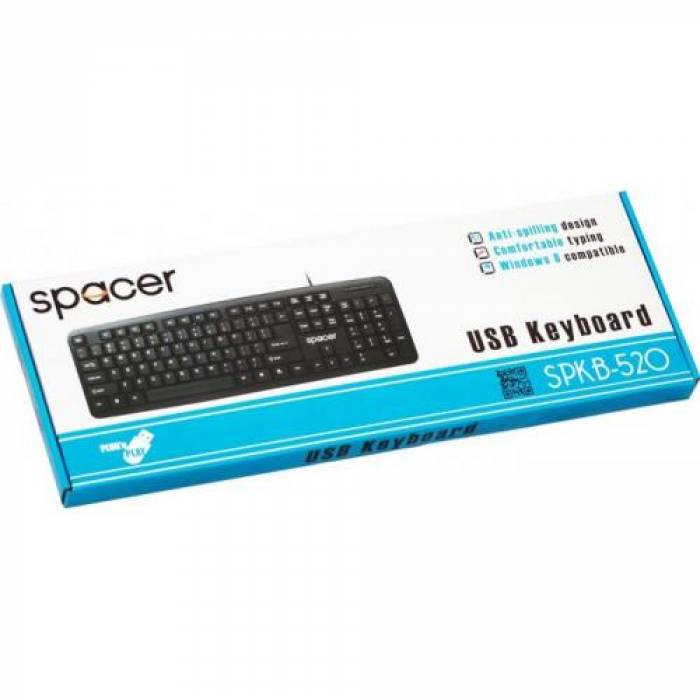 Tastatura Spacer SPKB-520, USB, Black