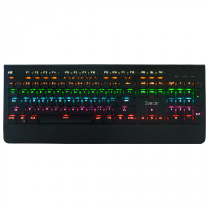 Tastatura Spacer SPKB-MK-01, RGB LED, USB, Layout US, Black