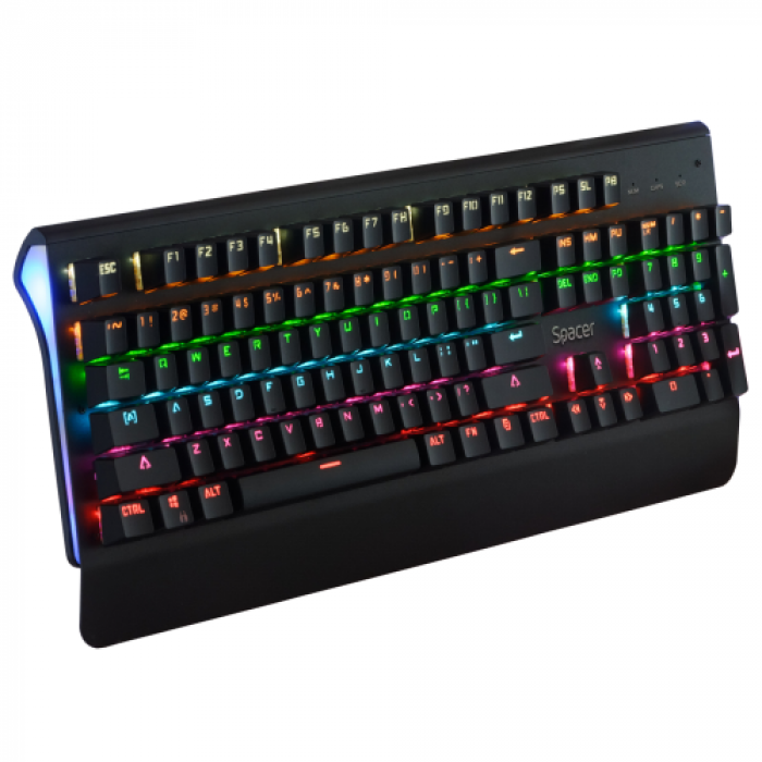 Tastatura Spacer SPKB-MK-01, RGB LED, USB, Layout US, Black