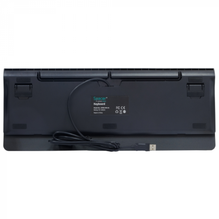 Tastatura Spacer SPKB-MK-01, RGB LED, USB, Layout US, Black